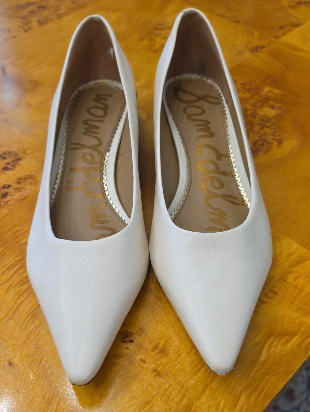 Sam Edelman Pointed Toe Flats in Ivory White